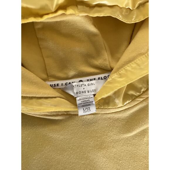 Athleta Girl x Simone Biles Yellow Hoodie warm up midi sweatshirt youth Size L12 - Picture 8 of 11